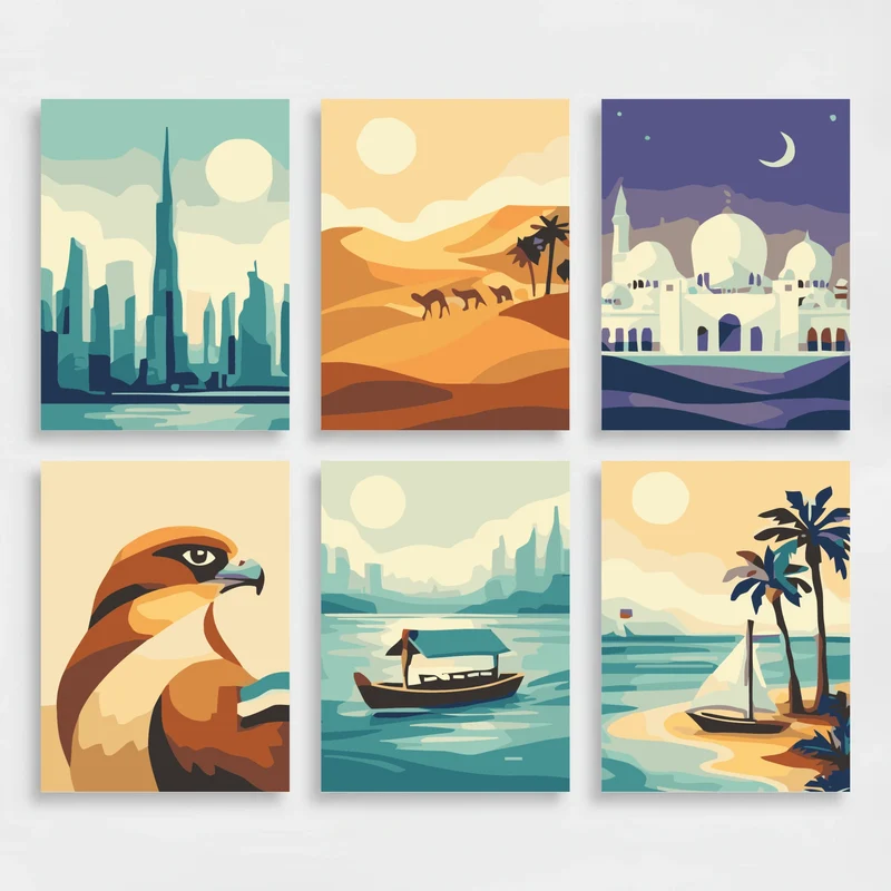 United Arab Emirates - Mini Paint by Numbers Set