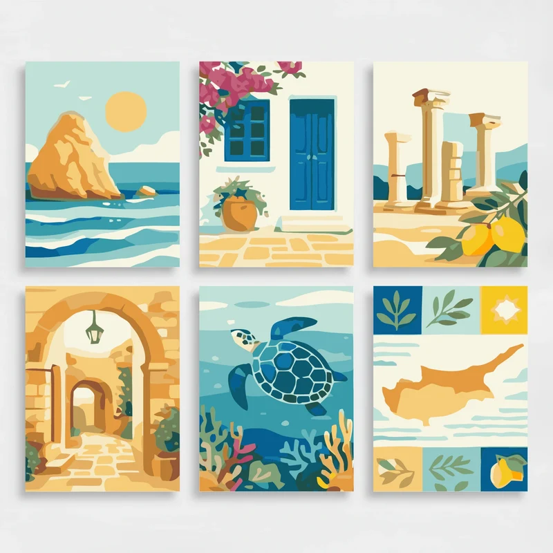 Mediterranean Escape - Mini Paint by Numbers Set