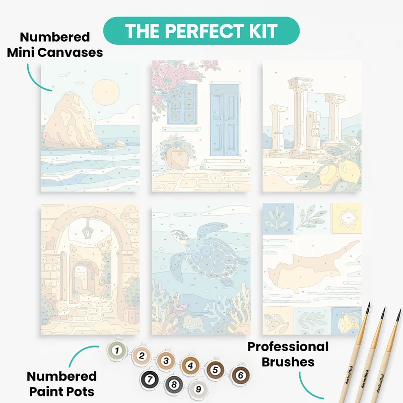 Mediterranean Escape - Mini Paint by Numbers Set