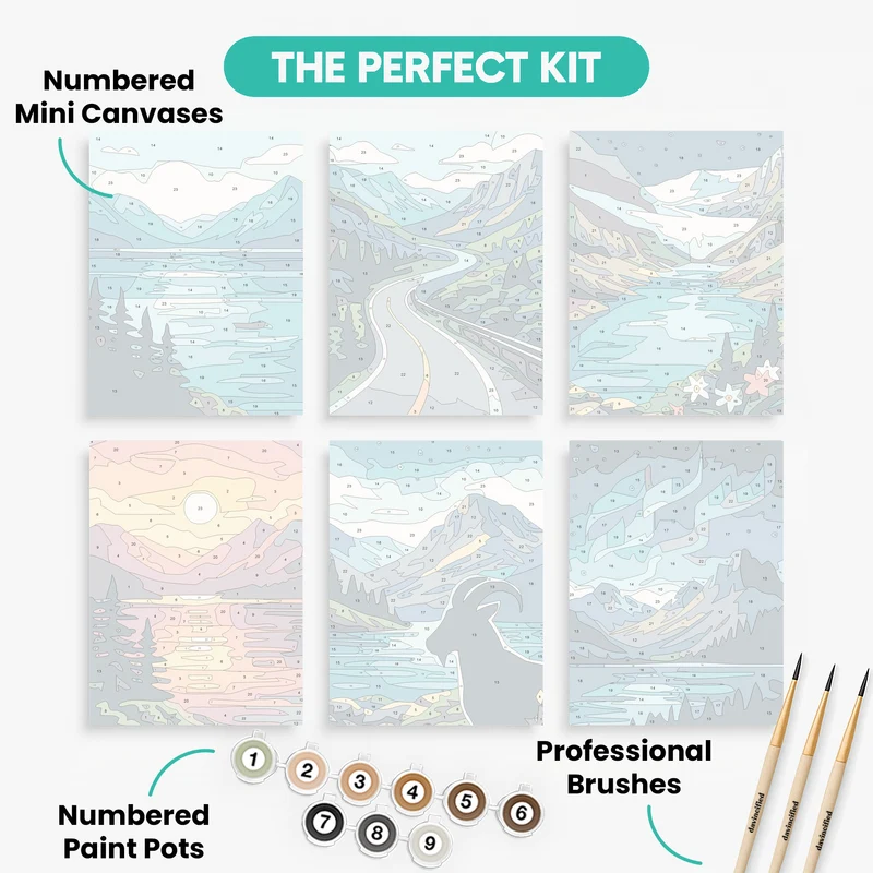 Mountain Wilderness - Mini Paint by Numbers Set