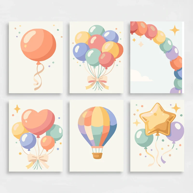 Whimsical Balloons - Mini Paint by Numbers Set