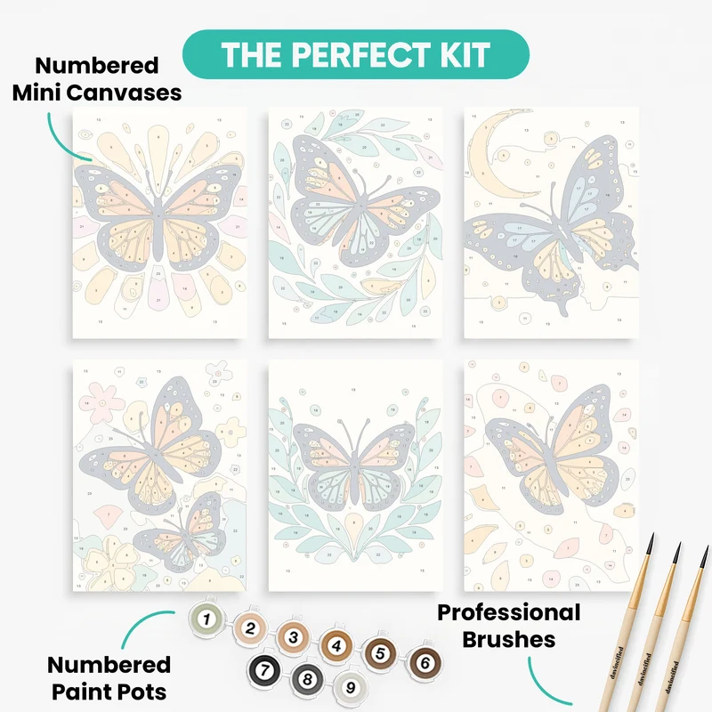 Butterfly Garden - Mini Paint by Numbers Set