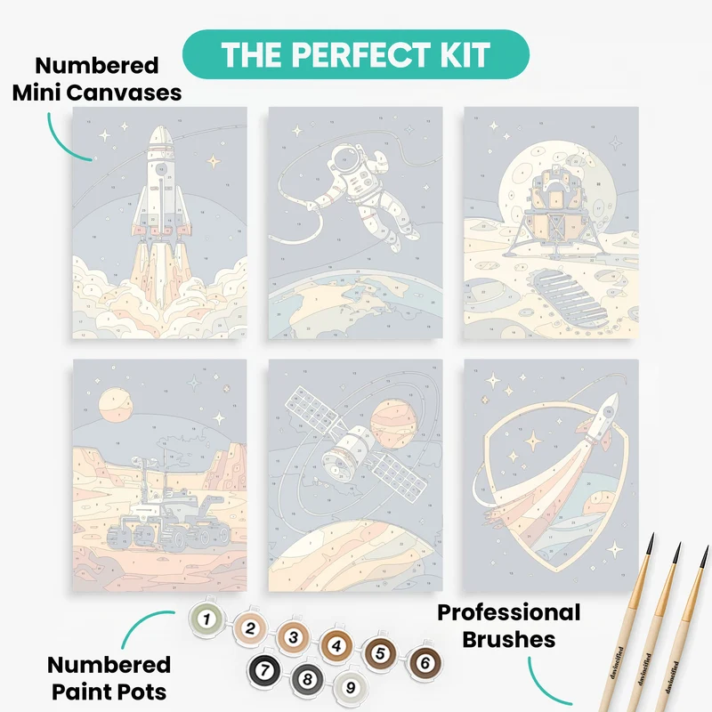 Space Exploration - Mini Paint by Numbers Set