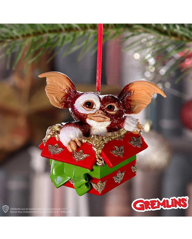 Gremlins Gizmo im Geschenkpaket als Weihnachtskugel 10cm