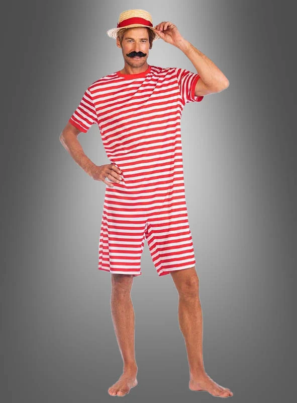 Gestreifter Schwimmanzug 20er Jahre