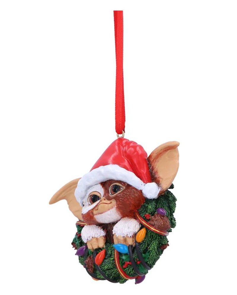 Gremlins Gizmo mit Kranz als Weihnachtskugel 10cm