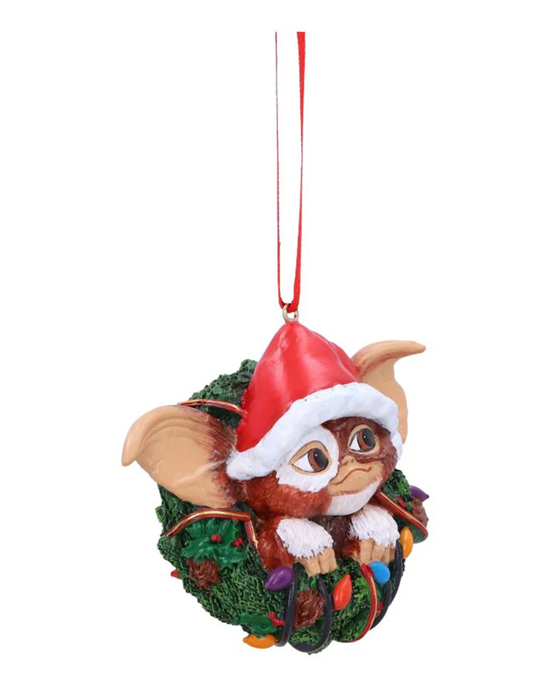 Gremlins Gizmo mit Kranz als Weihnachtskugel 10cm