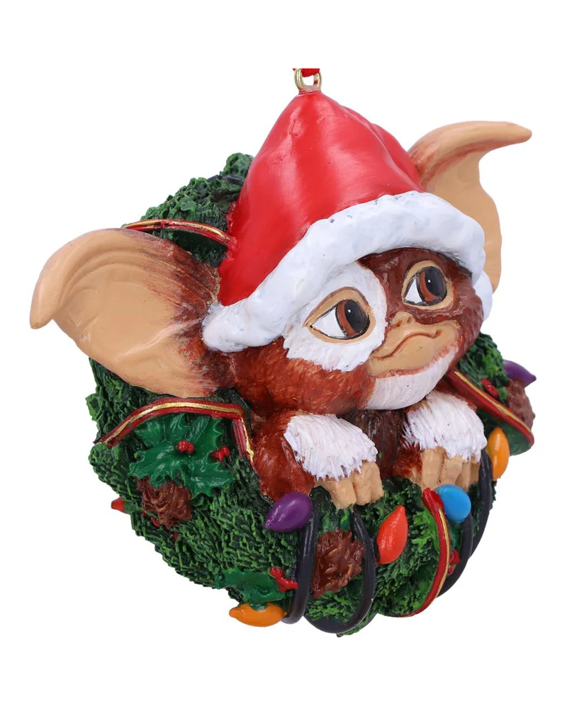 Gremlins Gizmo mit Kranz als Weihnachtskugel 10cm