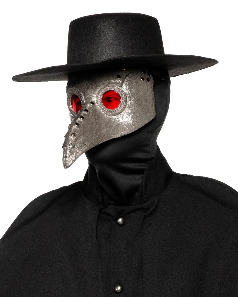 Schwarzes Pestdoktor Kostüm mit Maske & Hut
