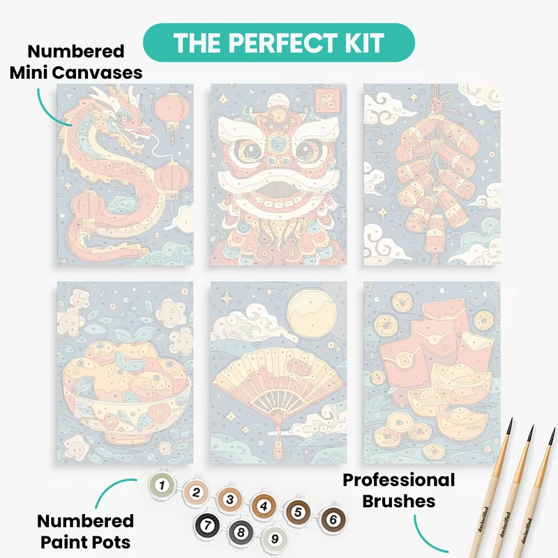Chinese New Year - Mini Paint by Numbers Set