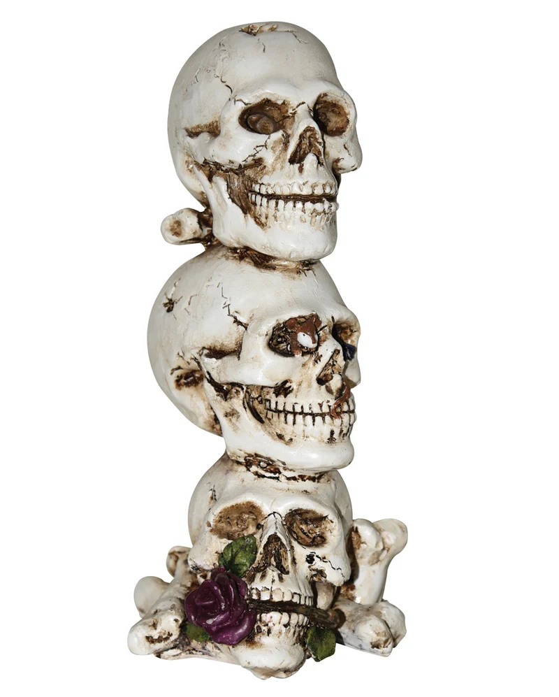 Totenkopf & Knochenturm mit Rose 23cm