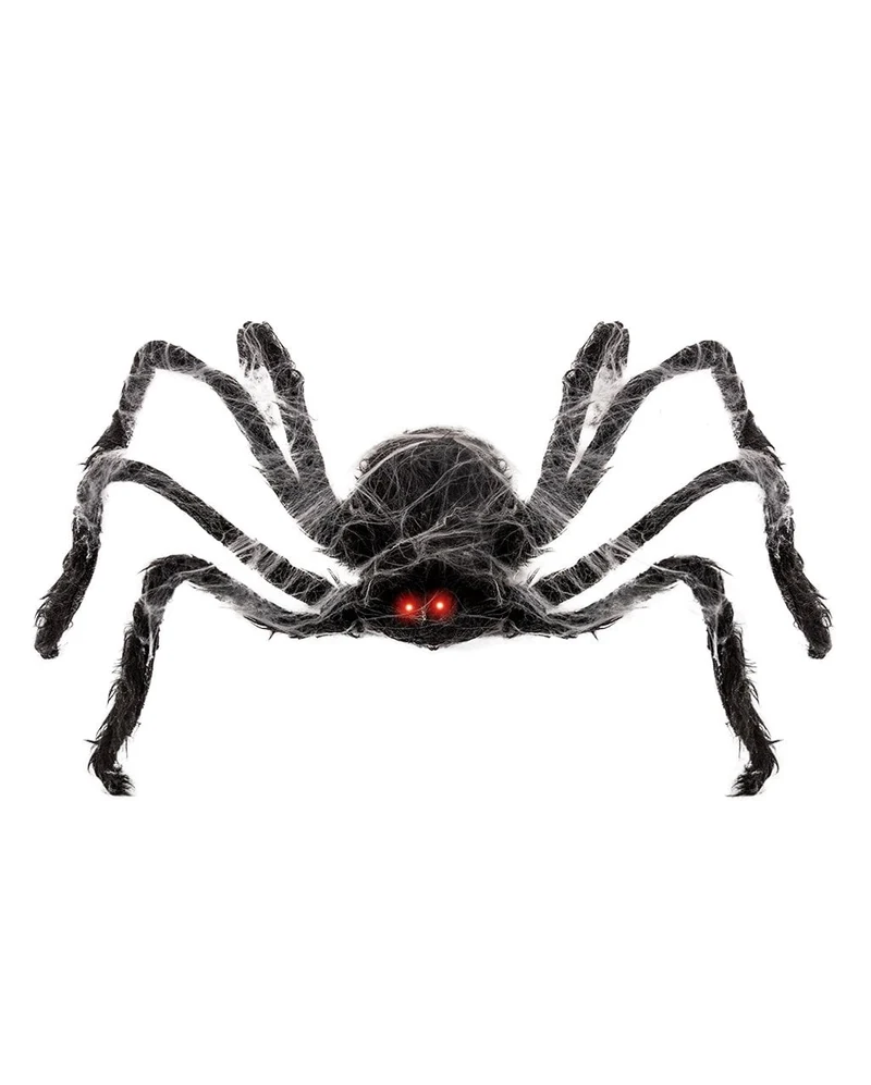 Schwarze Laufende Spinne mit Licht & Sound 99cm Ø
