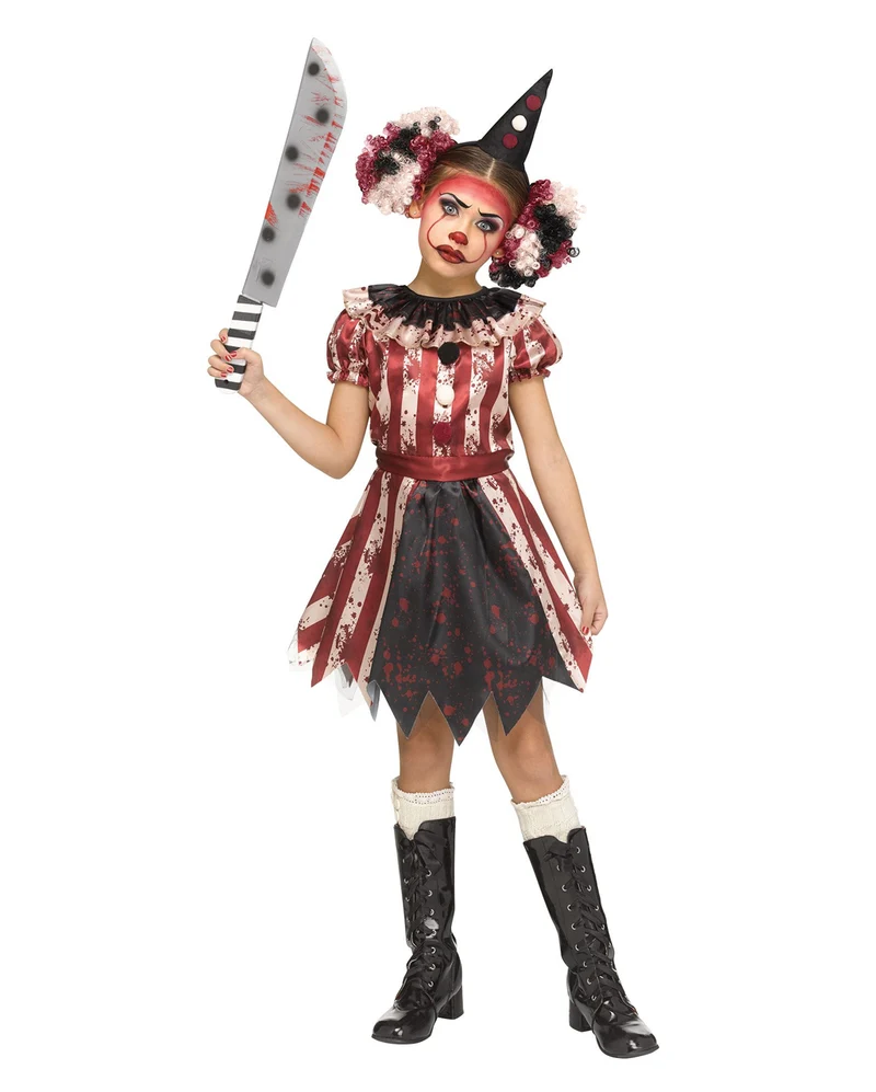 Blutiges Harlekin Mädchen Kostüm
