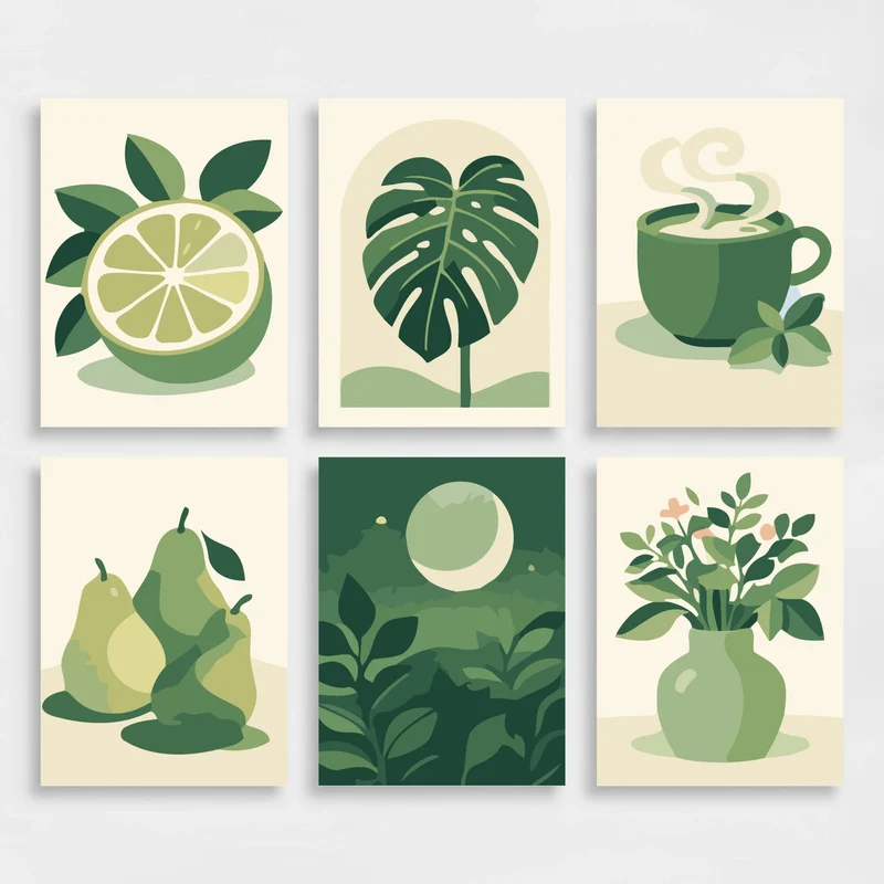 Green - Mini Paint by Numbers Set