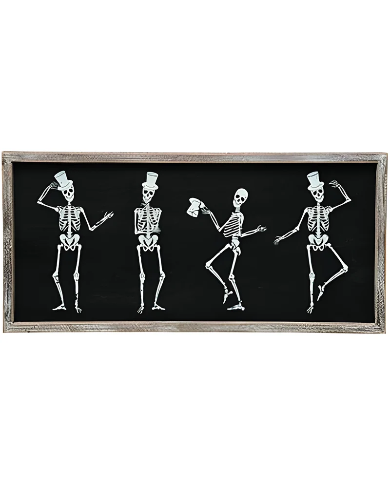 Wandbild feiernde Skelette 20cm
