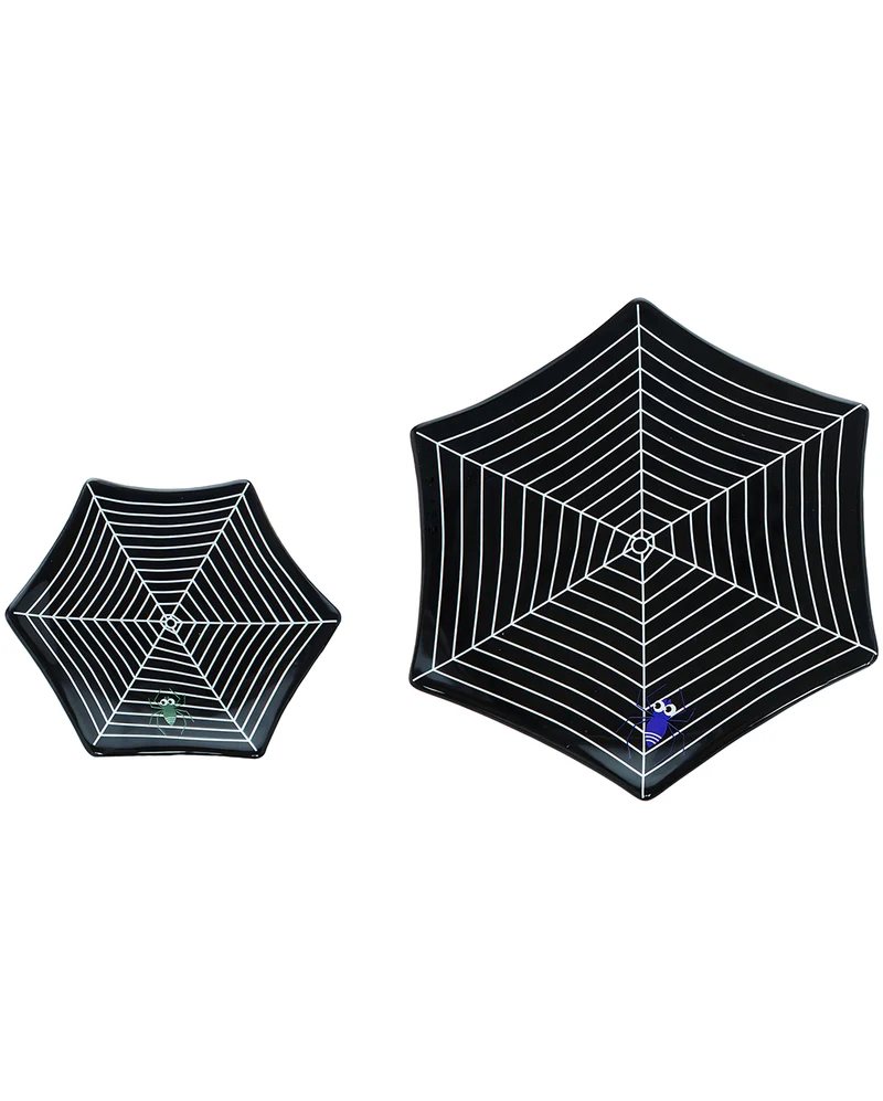 Spinnennetz Deko Teller 2er Set