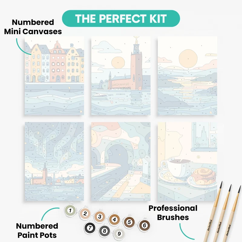 Stockholm - Mini Paint by Numbers Set