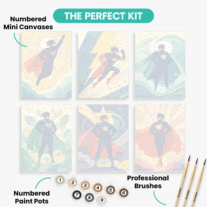 Superheroes - Mini Paint by Numbers Set