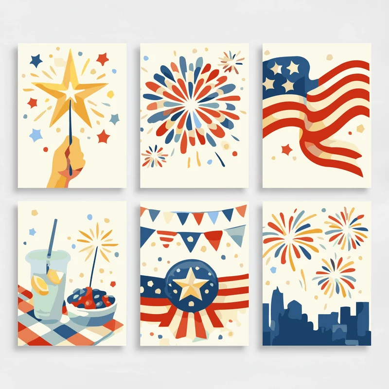 Patriotic Celebration - Mini Paint by Numbers Set