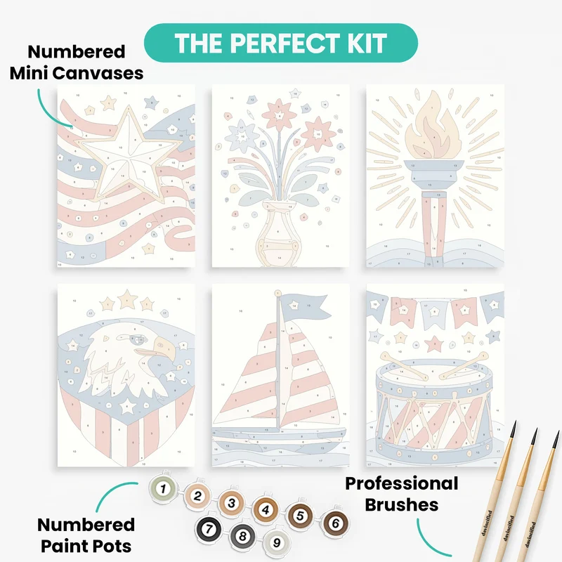Patriotic Symbols - Mini Paint by Numbers Set