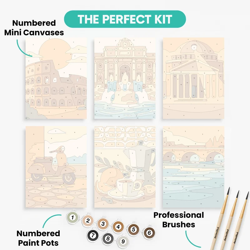 Italian Landmarks - Mini Paint by Numbers Set