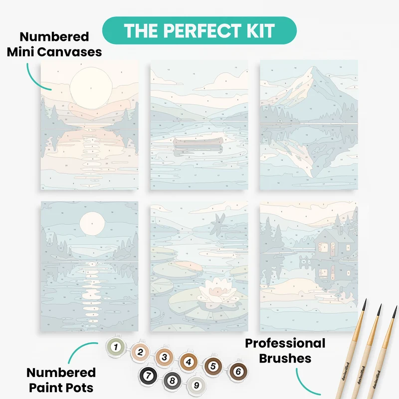 Tranquil Lakes - Mini Paint by Numbers Set