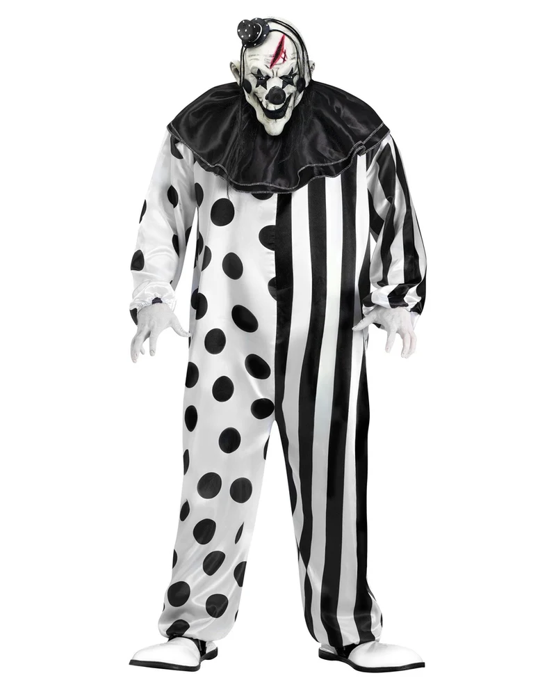 Killer Clown Kostüm mit Maske Plus Size