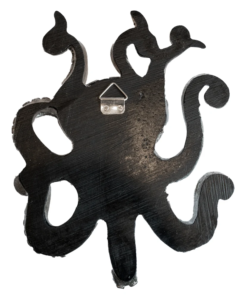 Oktopus Wandrelief mit Haken