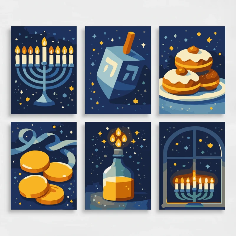 Hanukkah - Mini Paint by Numbers Set