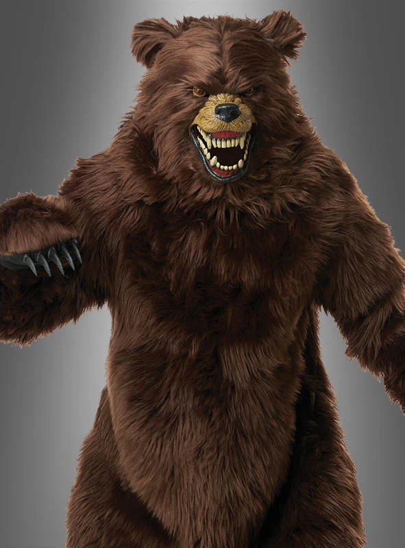 Grizzly Bär Kostüm braun Deluxe mit Motion Maske