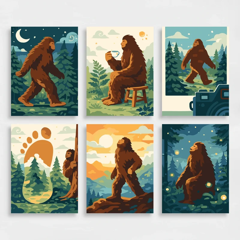 Bigfoot Forest Adventure - Mini Paint by Numbers Set