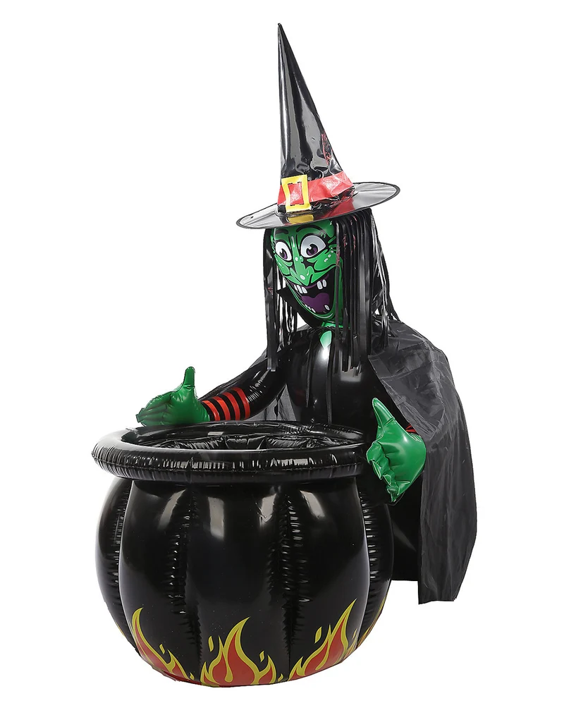 Halloween Hexe mit Kessel Getränkekühler 90cm