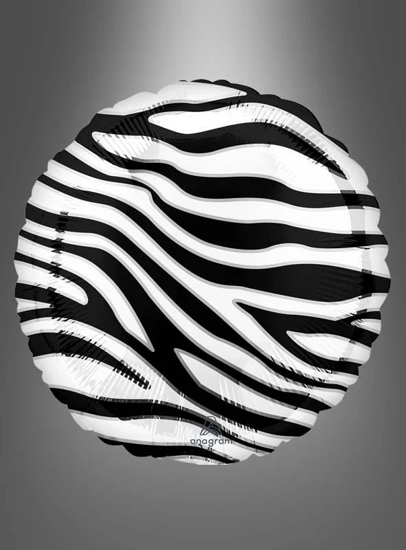 Zebra Folienballon Orbz Kugel oder Scheibe