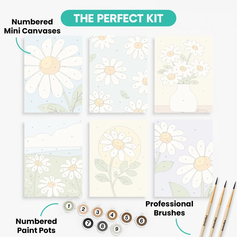 Daisies - Mini Paint by Numbers Set