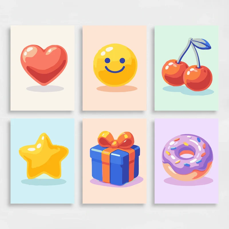 Emoji Fun Collection - Mini Paint by Numbers Set