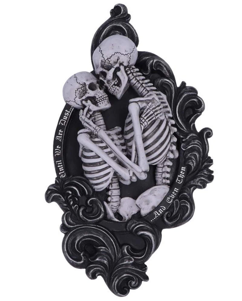 "And Even Then" Skelett Liebespaar Wandrelief 39cm