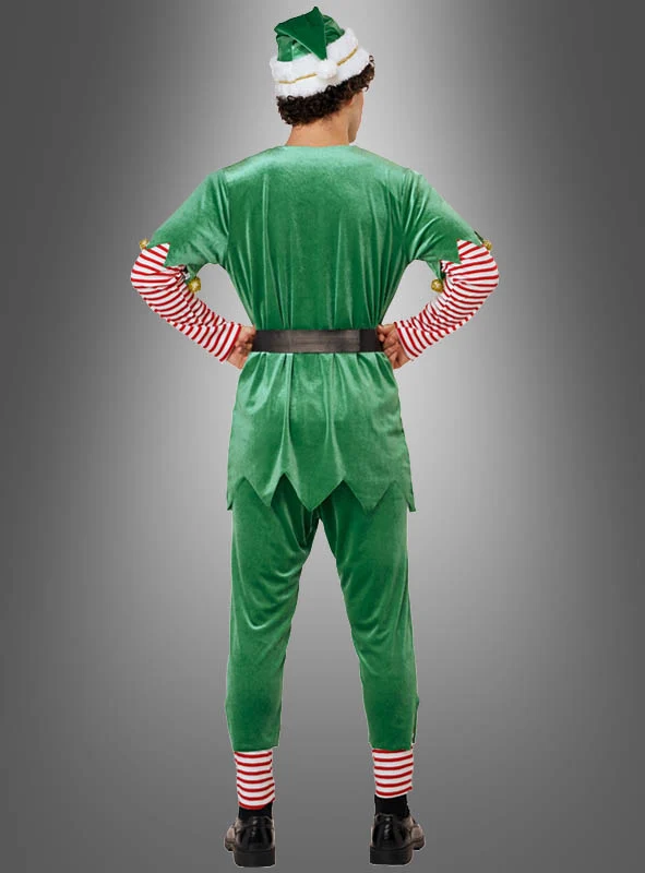 Grüner Weihnachtself Kostüm für Erwachsene