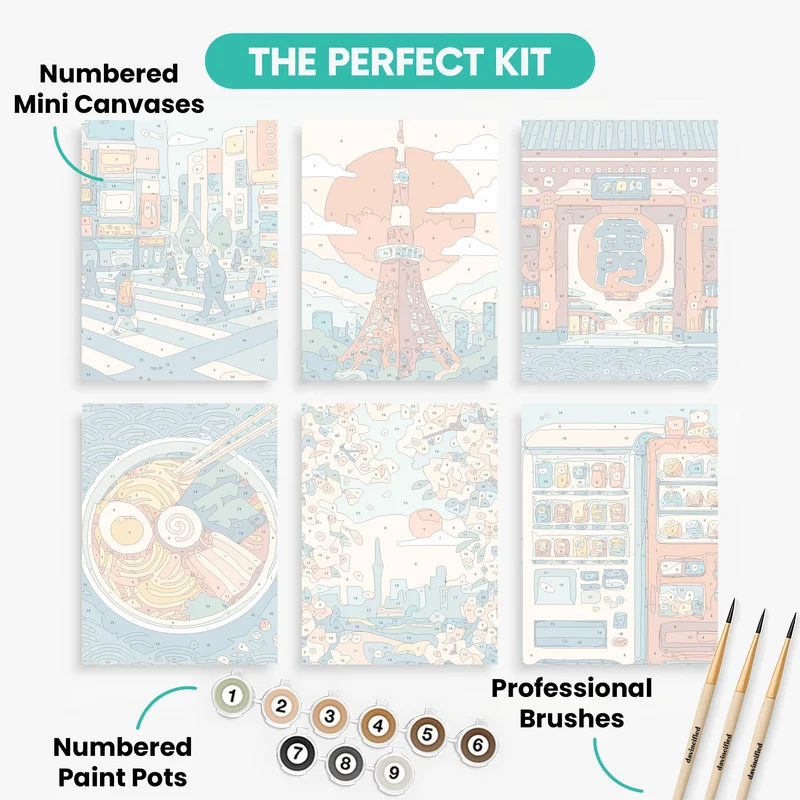 Tokyo - Mini Paint by Numbers Set