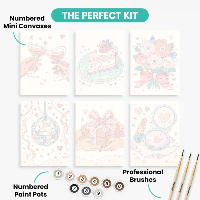Galentines Day - Mini Paint by Numbers Set