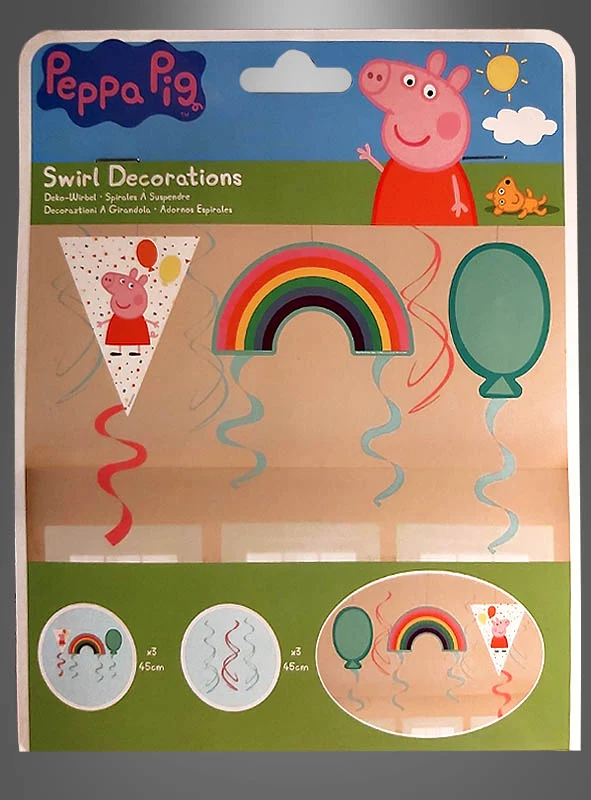 Peppa Wutz Deko Spiralen Set 61 cm