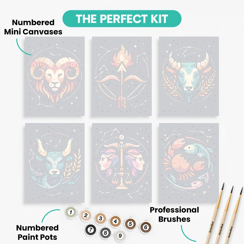 Zodiac - Mini Paint by Numbers Set