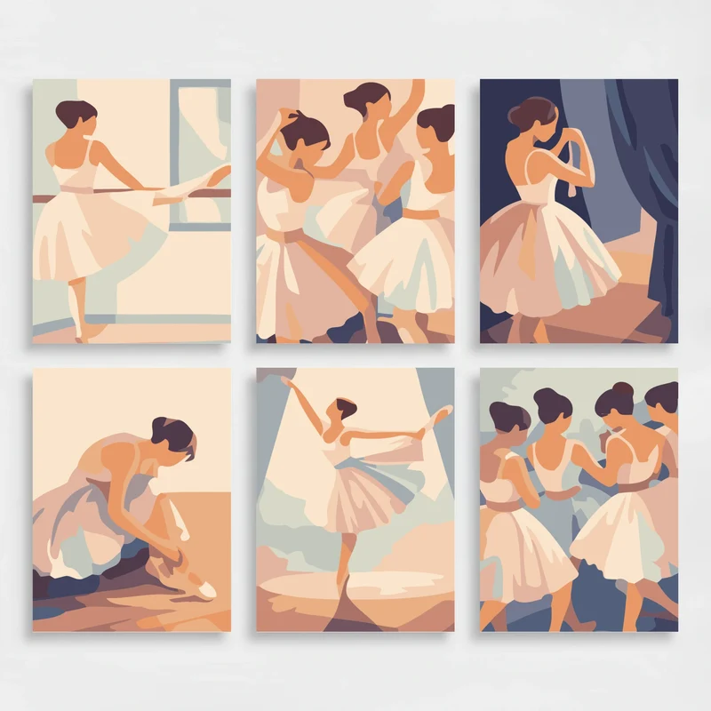 Ballet Rehearsal - Mini Paint by Numbers Set