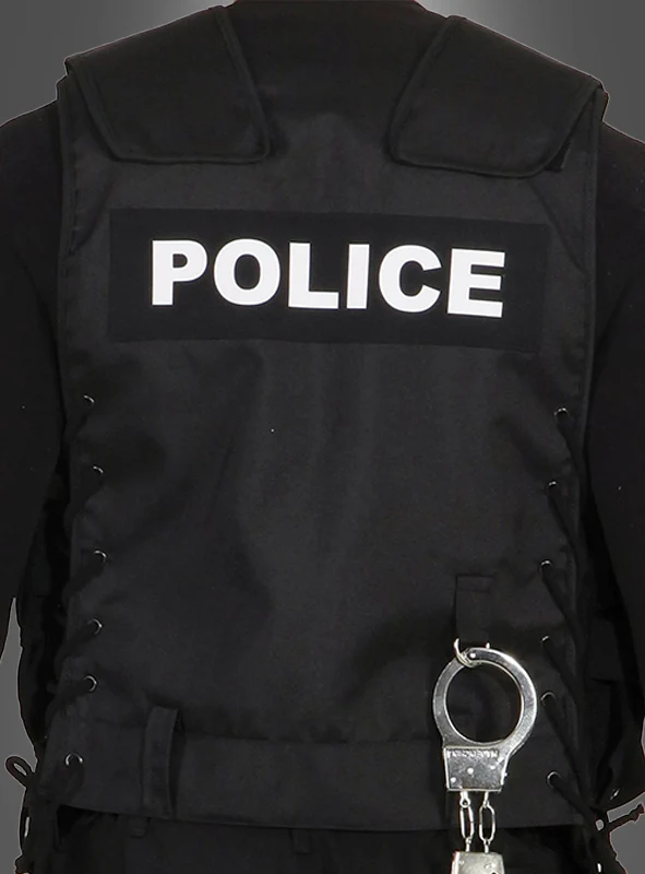 Schwarze Polizei Weste mit Taschen