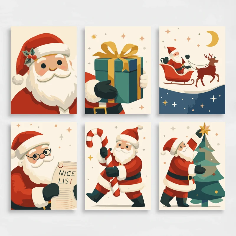 Santa Claus - Mini Paint by Numbers Set