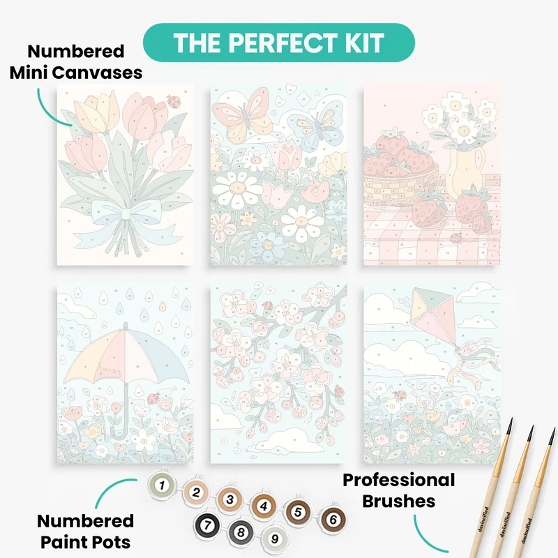 Spring - Mini Paint by Numbers Set