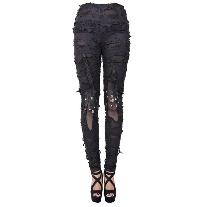 Frauen Punk Layered Distressed Hose