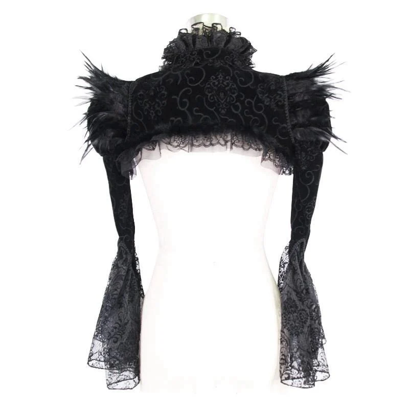 Damen Vintage Bolero Rüschenjacke