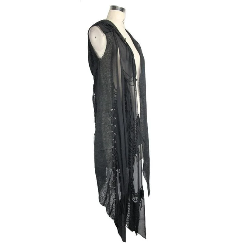 Frauen Distressed Cowl Mit Schnürung