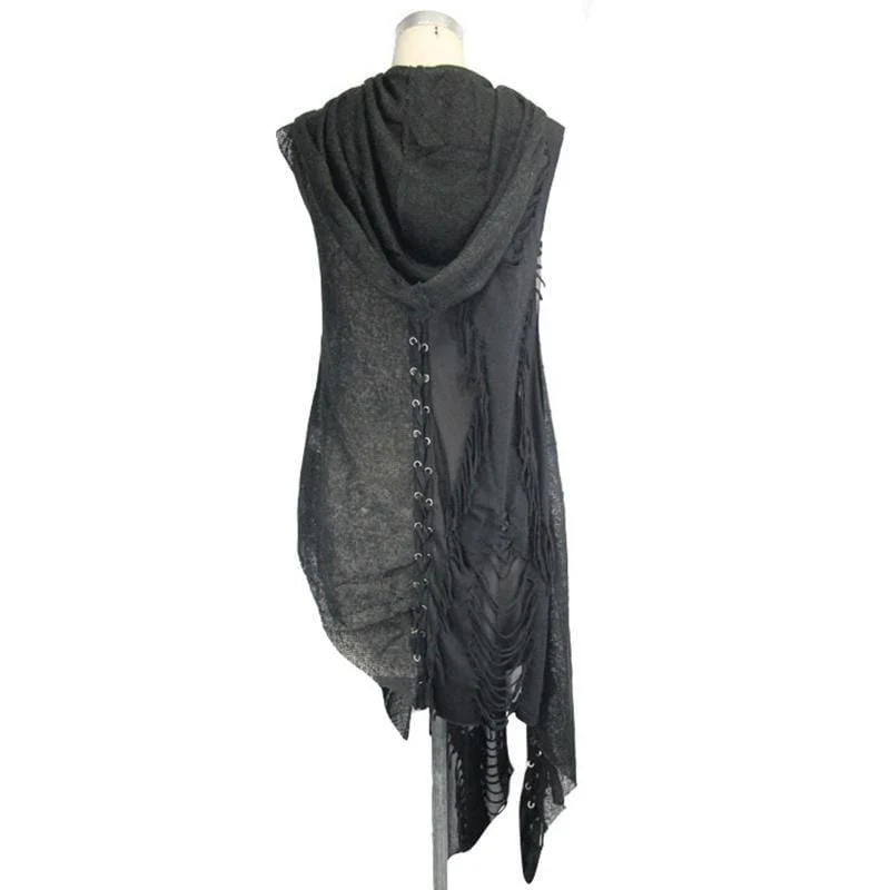 Frauen Distressed Cowl Mit Schnürung