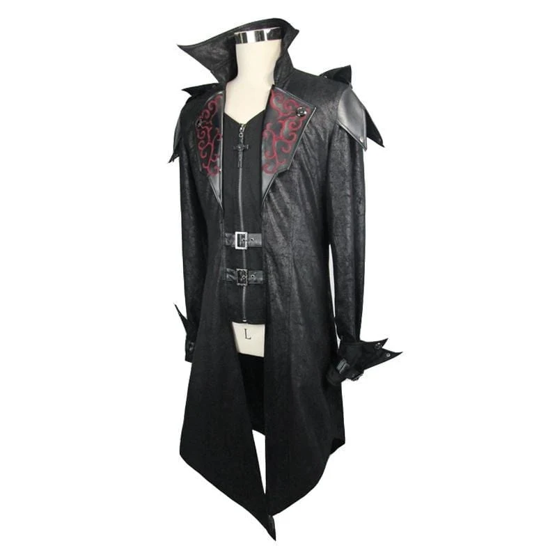 Herren Vintage Frack mit Lederdetails